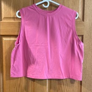 A New Day Pink Boxy Crop Muscle Tee